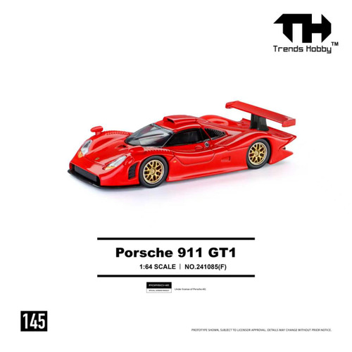 1/64 Trends Hobby 1998 Porsche 911 GT1 (Red) Diecast Car Model