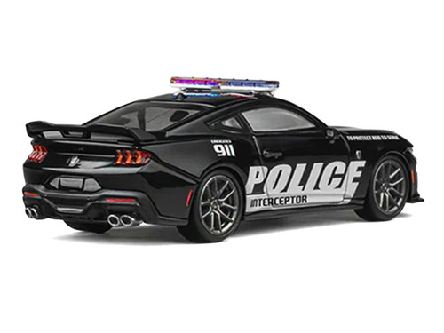 Ford Mustang Dark Horse "Police Interceptor" Black 1/64 Diecast Model Car by CM Models