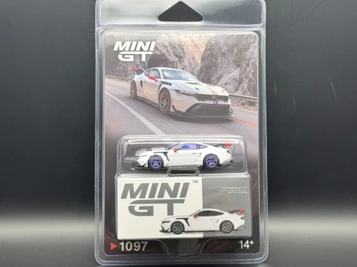 CHASE CAR 1/64 Mini GT Ford Mustang GTD Spirit of America (White) Diecast Car Model