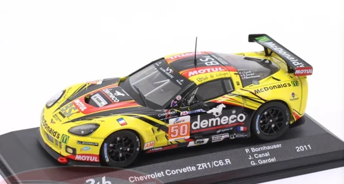 1/43 Altaya 2011 Chevrolet Corvette C6.R #50 Winner LMGTE-Am 24h LeMans Larbre Competition Patrick Bornhauser, Julien Canal, Gabriele Gardel Diecast Car Model