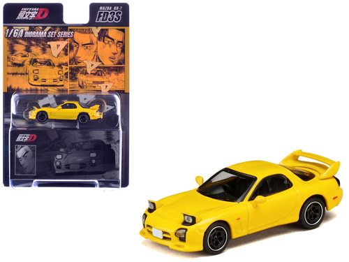 MISSING ONE MIRROR AS-IS 1/64 Hobby Japan Initial D Diorama Set Series Mazda RX-7 (FD3S) Project D Keisuke Takahashi VS Wataru Akiyama Diecast Car Model