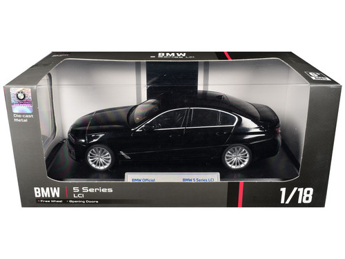 BMW 5 Series LCI Black Metallic with Moonroof 1/18 Diecast Model Car by Heimanba
