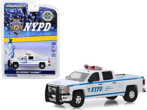 2015 Chevrolet Silverado Pickup Truck "New York City Police Dept." (NYPD) "Hobby Exclusive" 1/64 Diecast Model Car by Greenlight