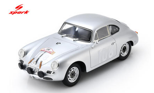 1/18 Spark Porsche 356 BT5 1600GS Carrera GT No.108 Winner Tour De Corse 1960  Paul-Ernst Strähle -  Herbert Linge Car Model