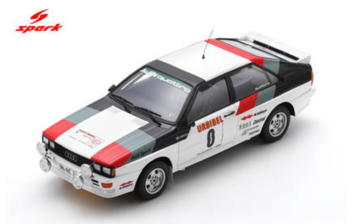 1/18 Spark Audi Quattro No.0 Rali Urbibel Algarve 1980 H. Mikkola - A. Hertz Car Model