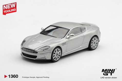 1/64 Mini GT 2008 Aston Martin DBS (Lightning Silver) Diecast Car Model