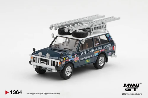 1/64 Mini GT 1971 Land Rover Range Rover British Trans-Americas Expedition (VXC-765K) Diecast Car Model
