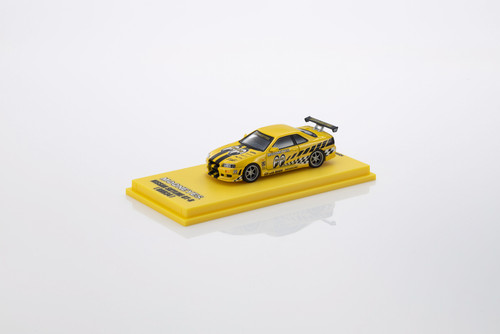 1/64 Kyosho Nissan Skyline GT-R (R34) MOONEYES(2) with LED Diecast Car Model
