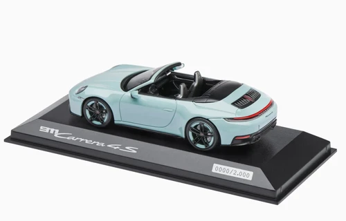 1/43 Dealer Edition 2024 Porsche 911 (992.2) Carrera 4S Convertible (Shade Green Metallic) Diecast Car Model