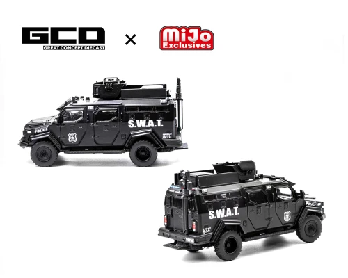1/64 GCD SWAT Tactical Armor Vehicle Diorama Set with 4 Figures