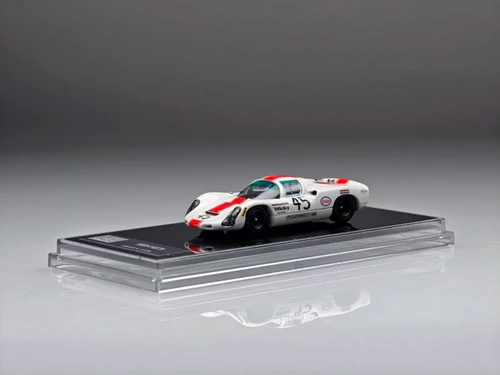 1/64 Carport Model Porsche 910 #45 (White & Red) Diecast Car Model