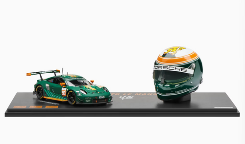Dealer Edition 1/43 Porsche 911 RSR #93 Car Model & 1/5 Michael Fassbender Helmt Model ELMS (European LeMans Series) 2020 Movie "Michael Fassbender - Road to Le Mans"