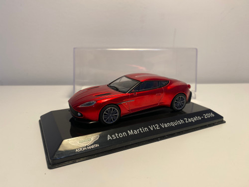 DAMAGED AS-IS 1/43 Altaya 2016 Aston Martin V12 Vanquish Zagato (Red Metallic) Diecast Car Model
