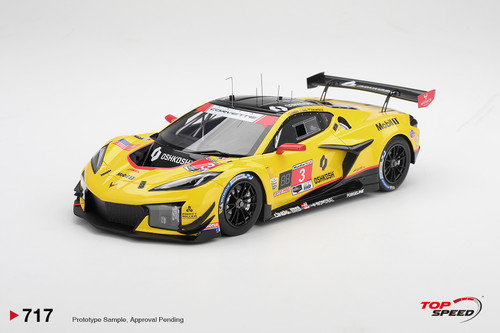 1/18 Top Speed Chevrolet Corvette Z06 GT3.R #3 Corvette Racing by Pratt Miller Motorsports 2026 IMSA Daytona 24 Hrs Car Model