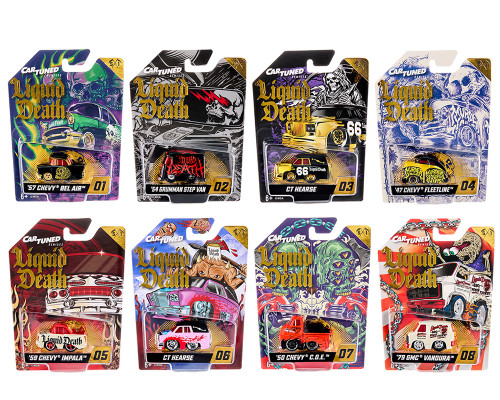 1/64 CarTuned Liquid Death 2026 Series 1 Assortment of 8 Diecast Car Models