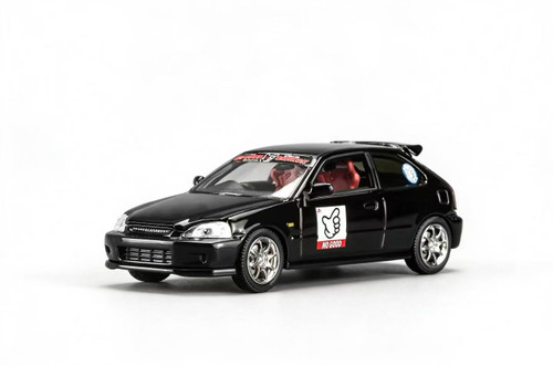 1/64 Motorhelix Honda Civic Type R (EK9) Customized No Good Racing (Black) Diecast Car Model