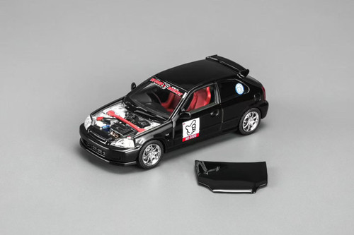 1/64 Motorhelix Honda Civic Type R (EK9) Customized No Good Racing (Black) Diecast Car Model