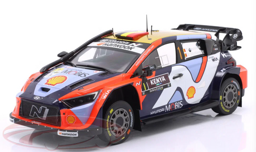 1/18 Ixo 2025 Hyundai i20 N Rally1 #1 3rd Safari Rallye Hyundai Shell Mobis WRT Thierry Neuville, Martin Wydaeghe Diecast Car Model