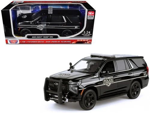 1/24 Motormax 2025 Chevrolet Tahoe PPV Police (Black) Diecast Car Model