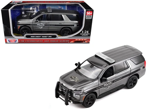 1/24 Motormax 2025 Chevrolet Tahoe PPV Police (Silver Grey) Diecast Car Model