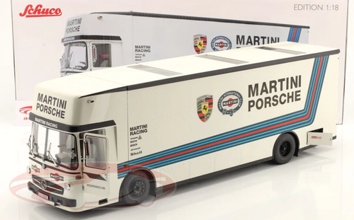 1/18 Schuco Mercedes-Benz O 317 Racing Transporter Porsche Martini Racing Diecast Model