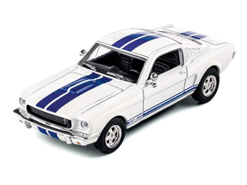 1965 Shelby GT350 White with Blue Stripes "Collection" Series 1/64 Diecast Model Car by Majorette