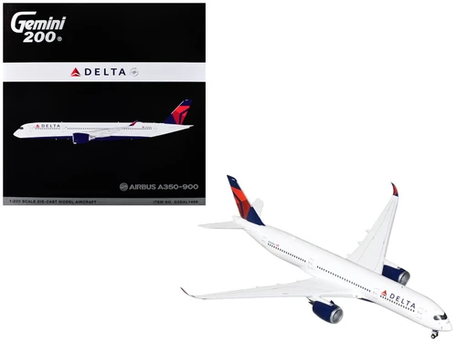 Airbus A350-900 Commercial Aircraft "Delta Air Lines" (N504DN) White with Red and Blue Tail "Gemini 200" Series 1/200 Diecast Model Airplane by GeminiJets