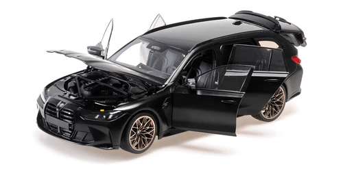 1/18 Minichamps 2024 BMW M3 Touring G81 (Matte Black with Gold Magnesium Wheels & Black Interior) Diecast Car Model