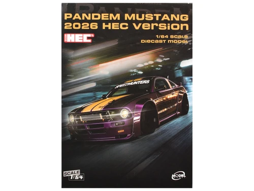 Pandem Mustang "SpeedHunters" Purple Metallic with Yellow Stripes "Hobby Expo China 2026 Event Edition" 1/64 Diecast Model Car by Model Model