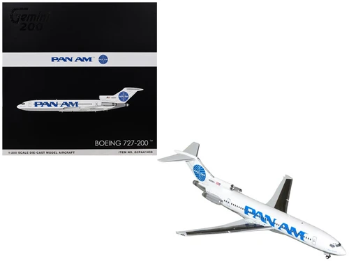 Boeing 727-200 Commercial Aircraft "Pan American World Airways - Clipper Goodwill" (N368PA) White with Blue Tail Graphics "Gemini 200" Series 1/200 Diecast Model Airplane by GeminiJets