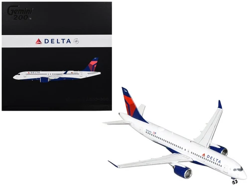 Airbus A220-300 Commercial Aircraft "Delta Air Lines" (N306DU) White with Red and Blue Tail "Gemini 200" Series 1/200 Diecast Model Airplane by GeminiJets