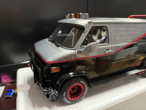 DAMAGED AS-IS (#3) 1/12 Scale 1983 GMC Vandura Black "The A-Team" Diecast Model Car by Greenlight