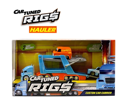1/64 CarTuned Container Rigs Hauler Series 2 Open Cars Transporter with 2 Vehicles – Racing Set