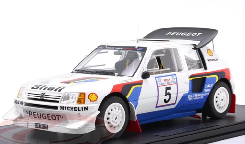 1/12 TopMarques 1986 Peugeot 205 Turbo 16 E2 #5 Winner Acropolis Rallye Peugeot Talbot Sport Juha Kankkunen, Juha Piironen Car Model