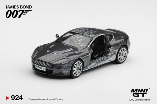 1/64 Mini GT Aston Martin DBS James Bond 007 "Quantum of Solace" (Grey) Damaged Version Diecast Car Model