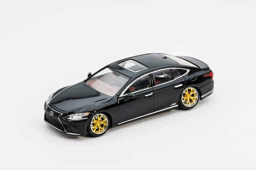 1/64 GCD X enchery Lexus LS500 Lowrider (Black with Gold Wheels) Diecast Car Model