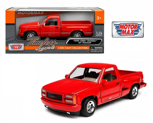 1/24 Motormax 1992 GMC Sierra GT Pick up Truck 2 Tone (Red) Diecast Car Model