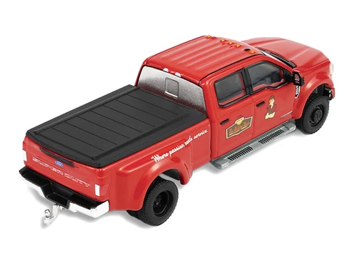 2022 Ford F-450 Dually Pickup Truck "Hobby Shop Auto Mechanic" Red with Mechanic Figure "The Hobby Shop" Series 17 1/64 Diecast Model Car by Greenlight