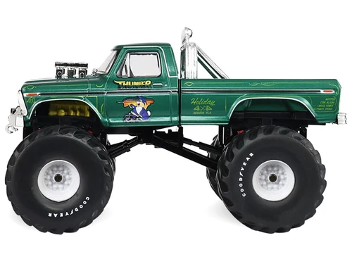 1975 Ford F-250 Monster Truck with 66-Inch Tires "Thumper" Green Metallic "Kings of Crunch" Series 1/43 Diecast Model Car by Greenlight