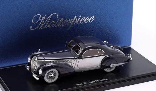 1/43 AutoCult 1936 Aero 30 Sodomka Coupe (Dark Blue & Silver) Car Model