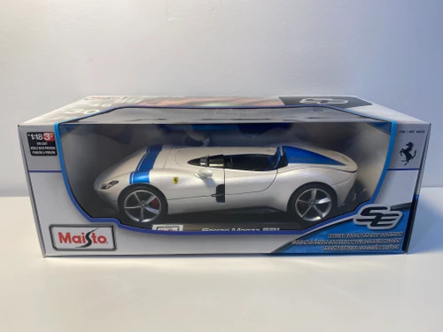 1/18 Maisto Ferrari Monza SP1 (White with Blue Stripe) Diecast Car Model