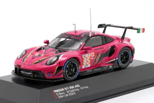 1/43 Ixo 2023 Porsche 911 RSR #85 Iron Dames 24h LeMans Iron Dames Sarah Bovy, Rahel Frey, Michelle Gatting Diecast Car Model