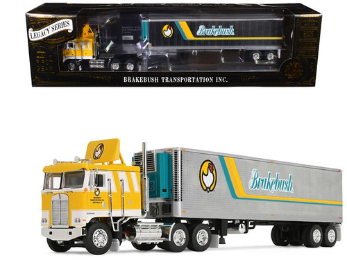 1/64 First Gear Kenworth® K100 COE Flat Top & 40’ Vintage Trailer with Reefer LegacyTM Series #6 - Brakebush Diecast Car Model