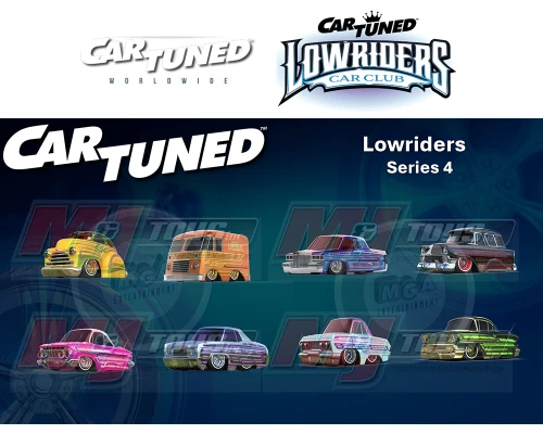 1/64 CarTuned 8-Car Set Lowriders SHOW GLOW Series 4 Assortment of 8 Styles 2026 LED Light Up & Hopper Chassis Car Models