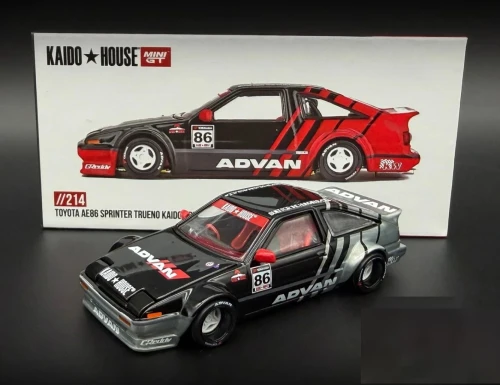 CHASE CAR 1/64 Kaido House Toyota AE86 Sprinter Trueno Kaido ADVAN Diecast Car Model