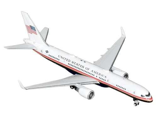 Boeing C-32A Transport Aircraft "Air Force Two - United States of America" (99-0003) White and Blue with Red Stripes 1/400 Diecast Model Airplane by GeminiJets