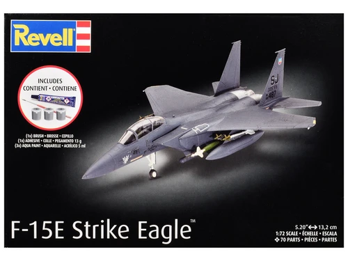 Level 4 Model Kit F-15E Strike Eagle Aircraft All-Included Kit 1/72 Scale Model by Revell