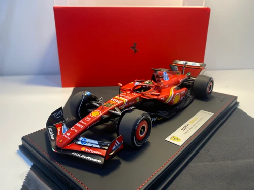 MINOR DAMAGED AS-IS 1/18 BBR 2024 Formula 1 Ferrari SF24 Italian GP Winner #16 Charles Leclerc Diecast Car Model with Luxury Package