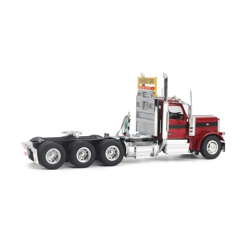 1/50 Diecast Masters Peterbilt Model 589 131-inches-BBC Day-Cab Tridem-Axle Truck Tractor (Legendary Red) Diecast Model