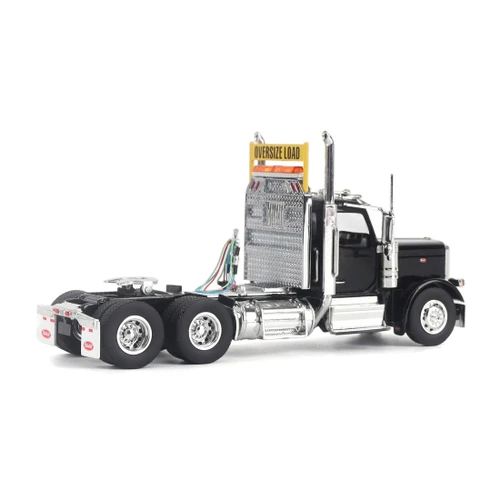 1/50 Diecast Masters Peterbilt Model 589 131-inches-BBC Day-Cab Tandem-Axle Truck Tractor (Black) Diecast Model